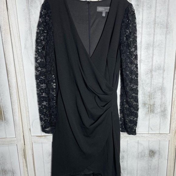 Lace Long Sleeve Faux Wrap Cocktail Dress
Donna Ricco 4 gown black lace floral - Picture 5 of 14